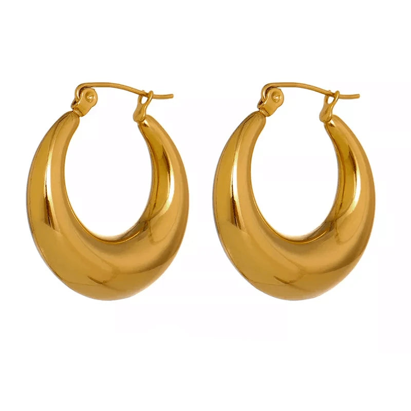 Elara Jewelry™ Chunky Gold Hoop Earrings