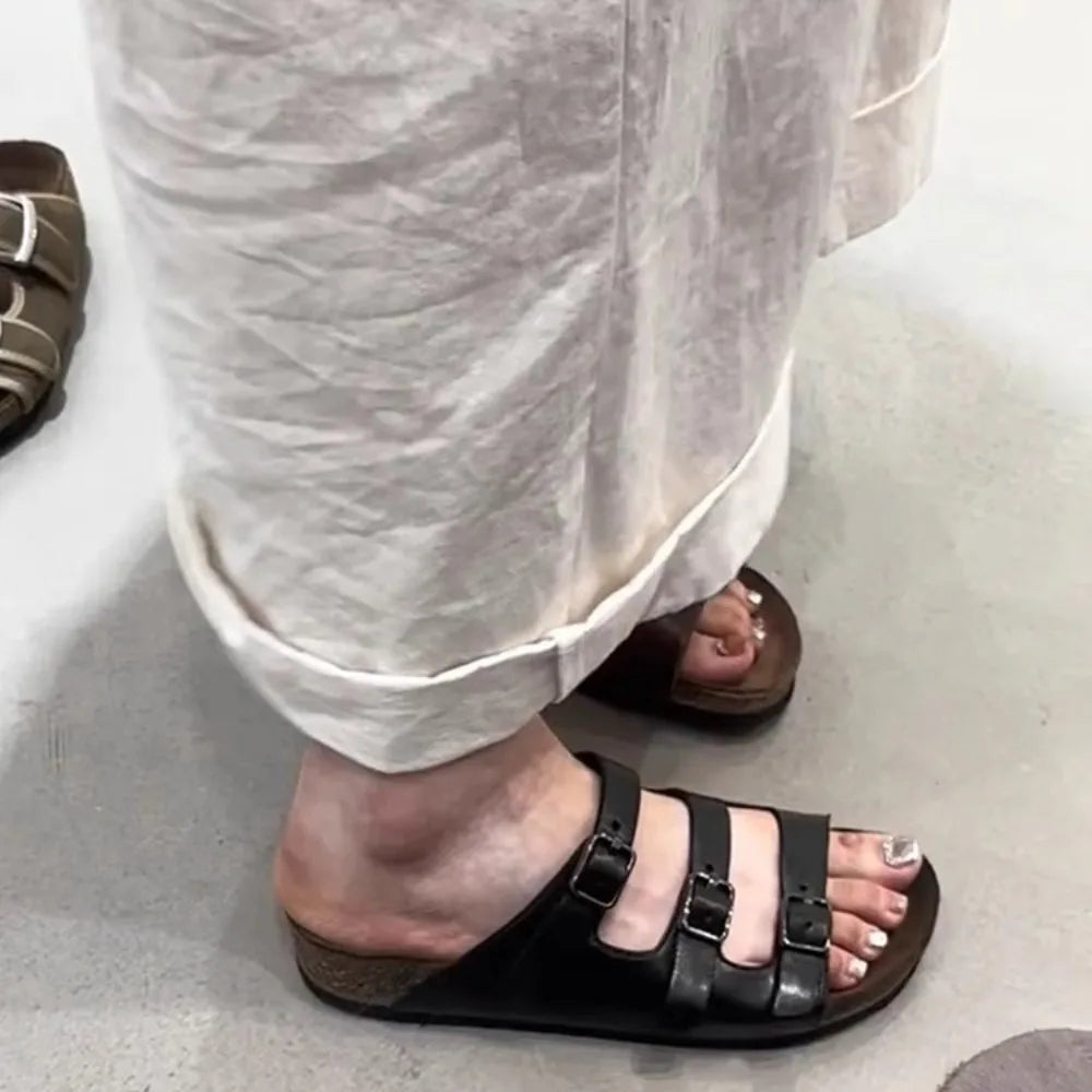 Solenne Shoes™ Slip-On Belt Buckle Thick Slippers