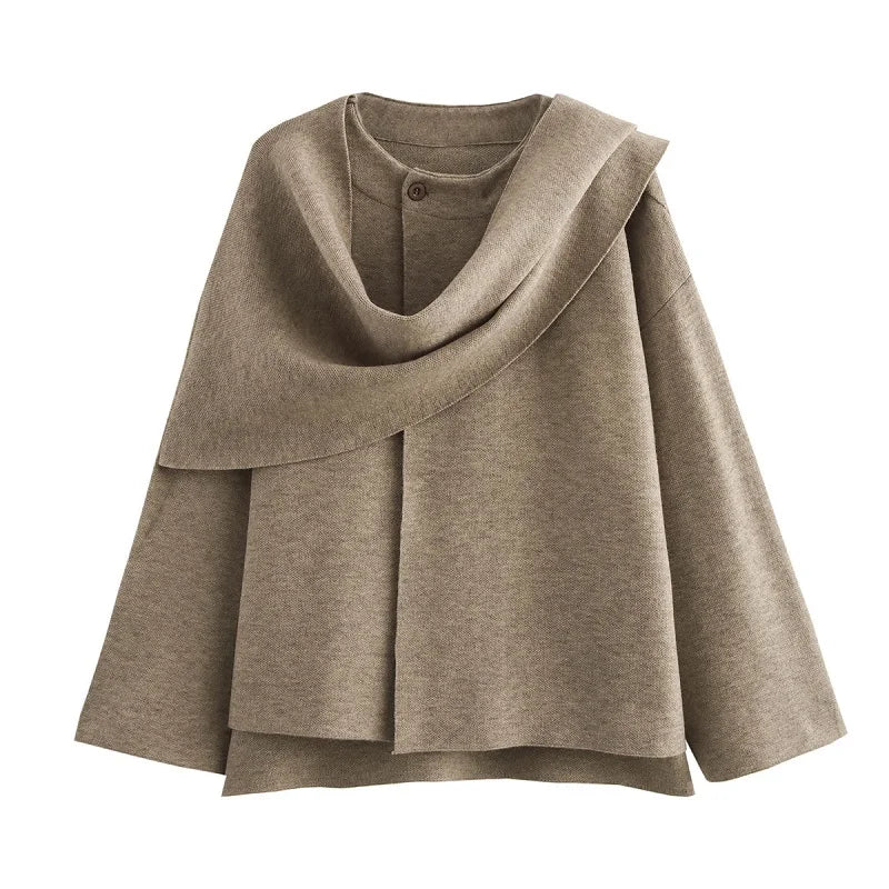 Lunara Winter™ Draped Cowl Neck Wool Cape Jacket
