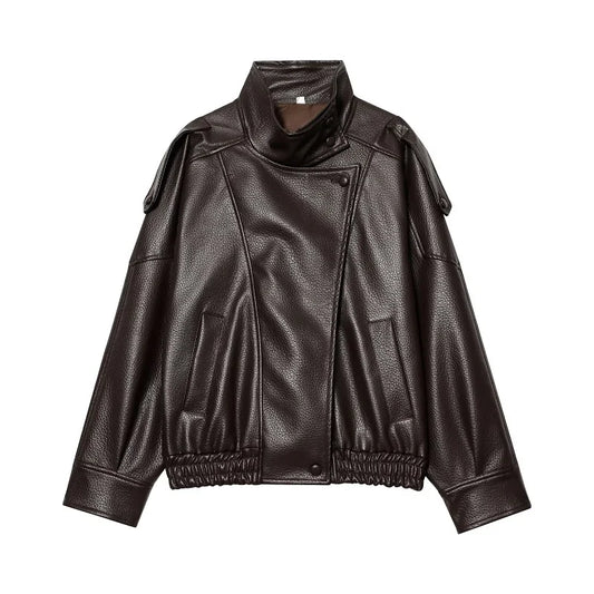 Lunara Winter™ Cropped Faux Leather Puff Jacket