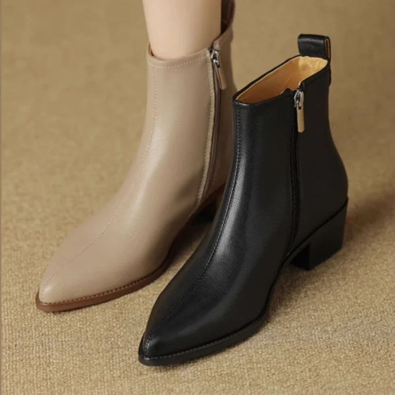 Solenne Shoes™ Zippered Chunky Heel Boots