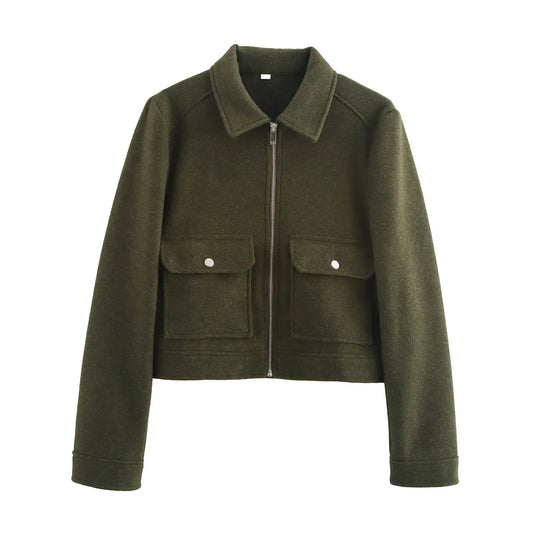 Lunara Winter™ Cropped Wool Blend Utility Jacket