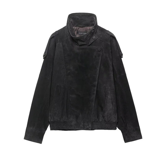 Lunara Winter™ Stand Collar Leather Jacket