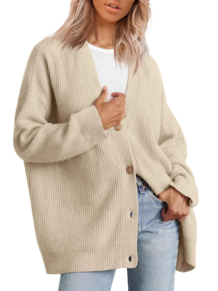 Lunara Winter™ Strickjacke mit V-Ausschnitt