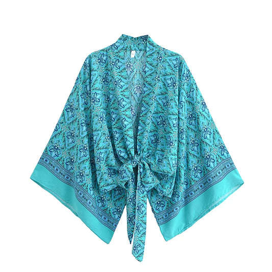 Blouse kimono nouée sur le devant SeaLure™ Royal Dune