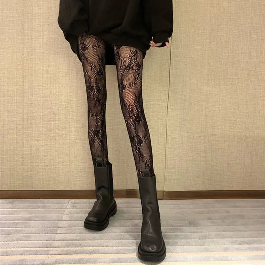 Lunara Winter™ Classic Lace Mesh Pantyhose