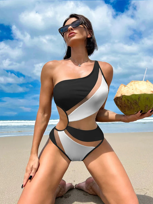 SeaLure™ Noir Sculpt Cutout Swimsuit