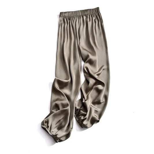 Satin Éclat™ High Waist Ice Silk Pants