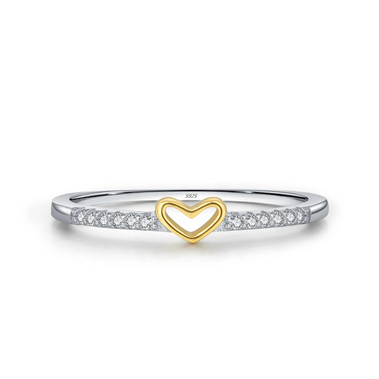 Elara Jewelry™ Golden Heart Line Ring