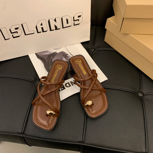 Solenne Shoes™ Cross Strap Slide Sandals