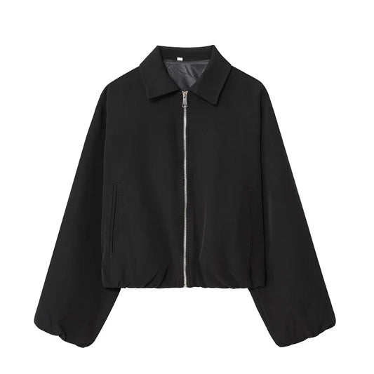 Lunara Winter™ Cropped Zip-Up Bomber Jacket