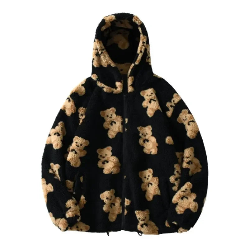 Lunara Winter™ Bear Teddy Print Plush Jacket