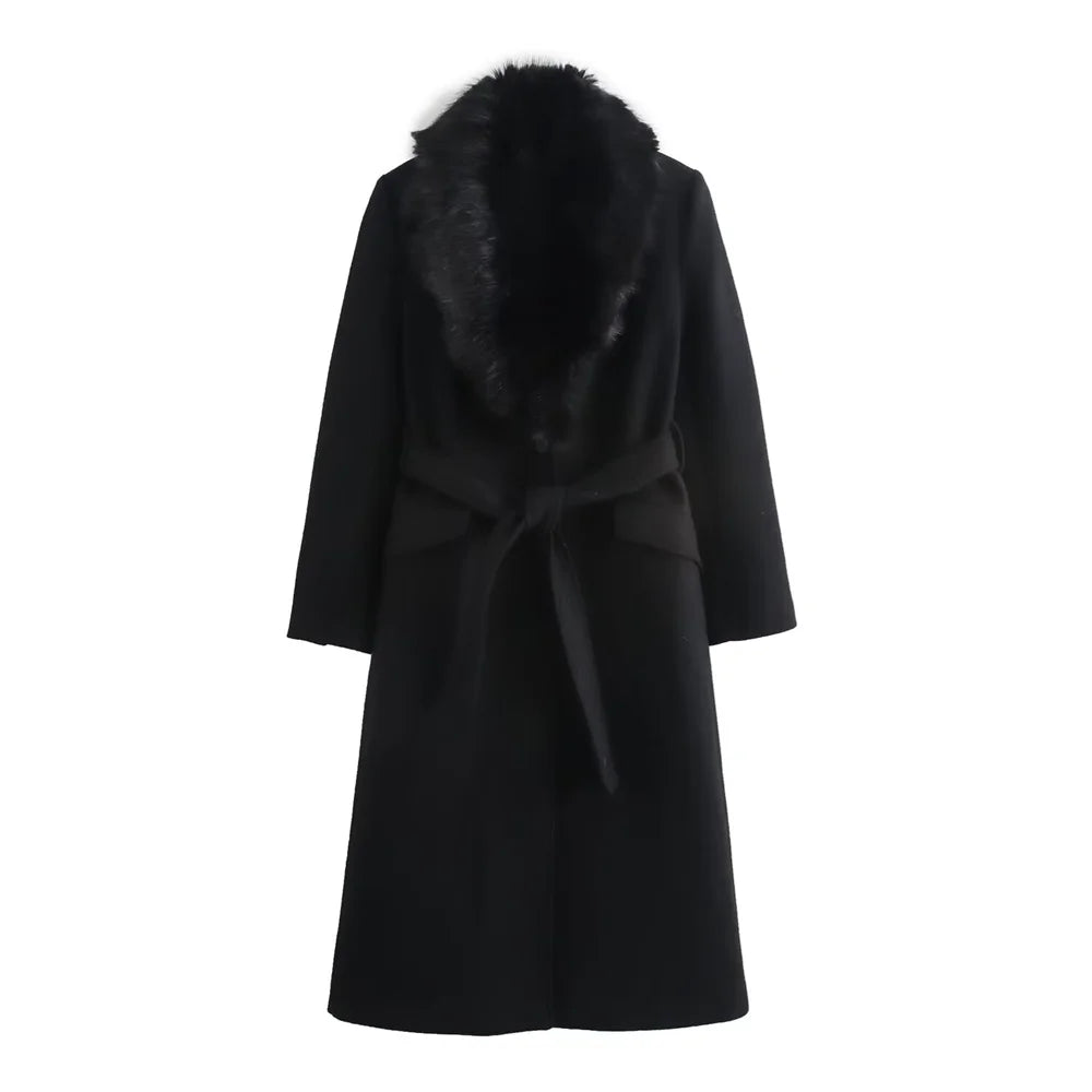 Lunara Winter™ Luxury Faux Fur Collar Wool Coat