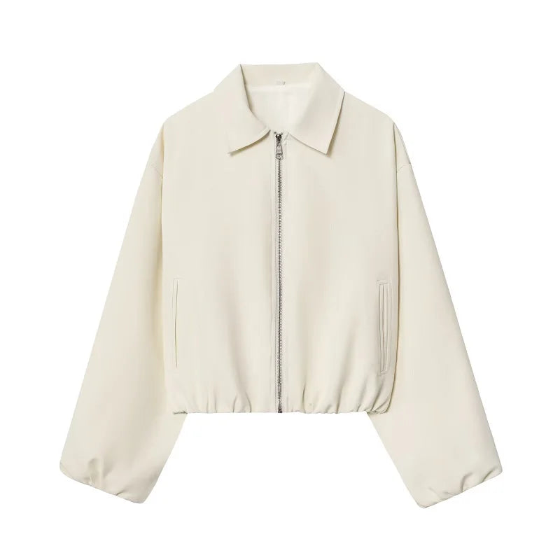 Lunara Winter™ Cropped Zip-Up Bomber Jacket