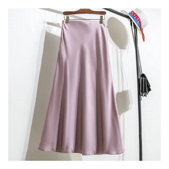 Satin Éclat™ Elegant Satin Long Skirt