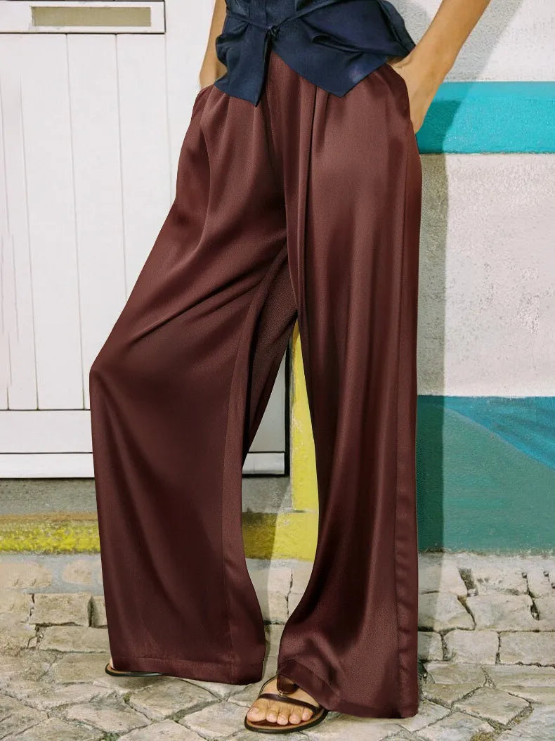 Pantalon large de luxe Satin Éclat™