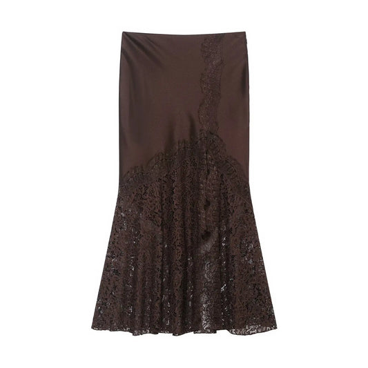 Satin Éclat™ Women’s Lace Split Midi Skirt