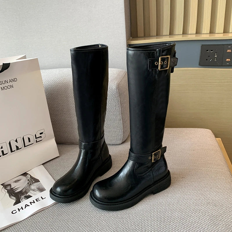 Lunara Winter™ Women’s Leather Boots with Buckle Detail