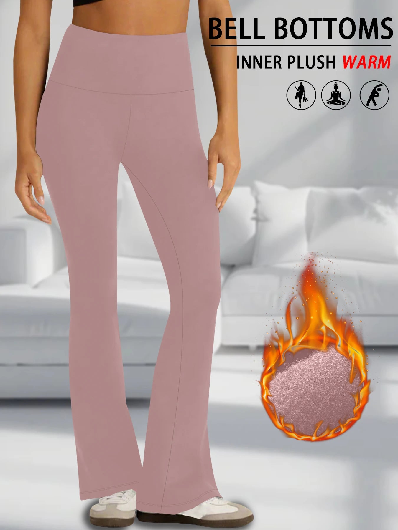 Lunara Winter™ High-Waisted Fleece Flare Leggings