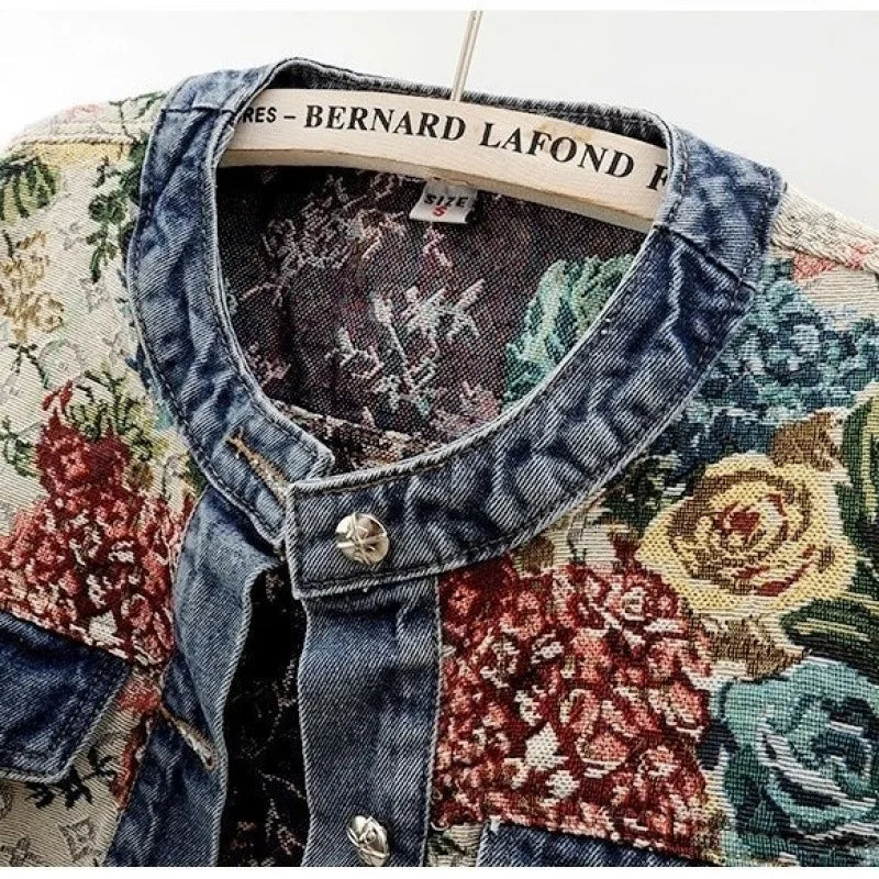 Lunara Winter™ Retro Jacquard Denim Jacket