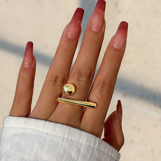 Elara Jewelry™ Bar and Ball Minimalist Ring