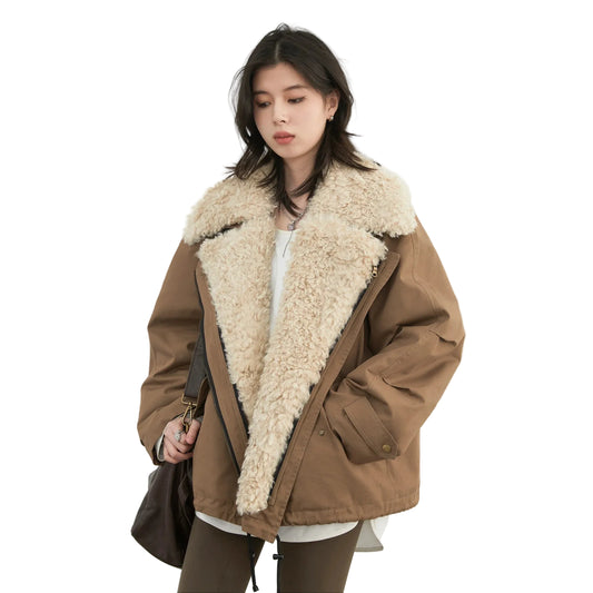Lunara Winter™ Faux Fur Collar Utility Jacket