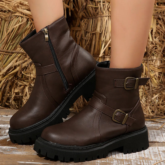 Solenne Shoes™ Fashion Side Zipper Boots