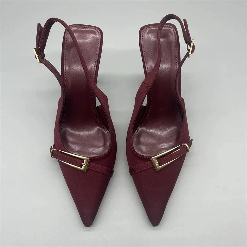 Solenne Shoes™ Casual Pointed Toe Buckle Heels