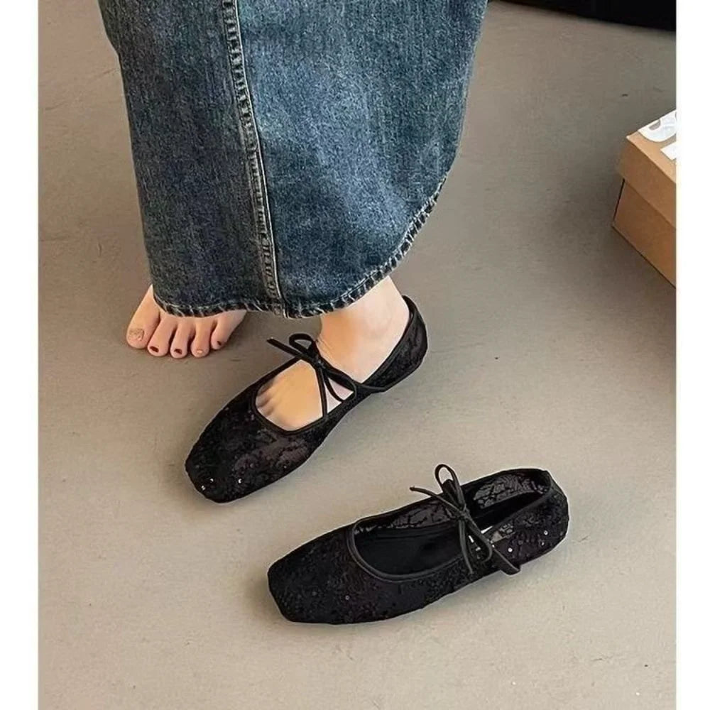 Solenne Shoes™ Minimalist Mesh Lace Ballet Flats