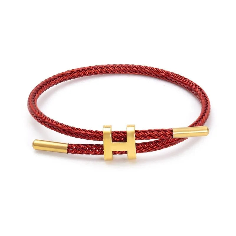 Elara Jewelry™ Braided Cord Gold Clasp Bracelet
