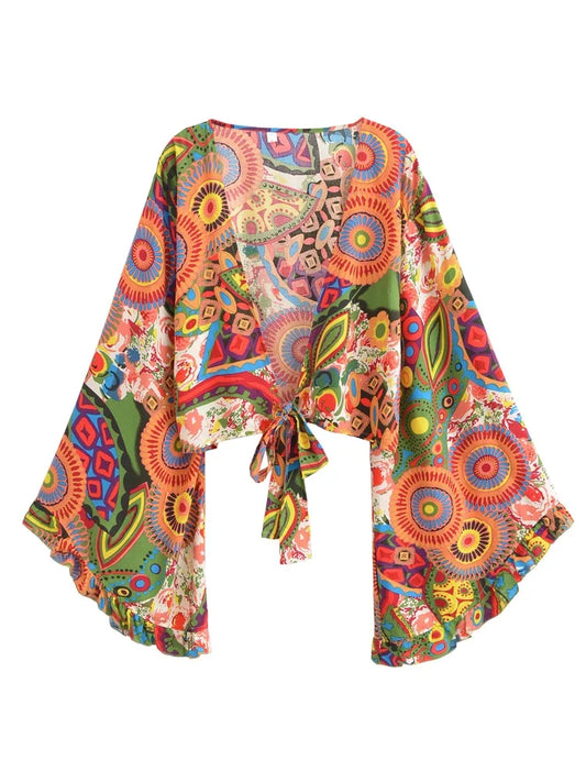 SeaLure™ Kimono à volants fleuri Boho Queens