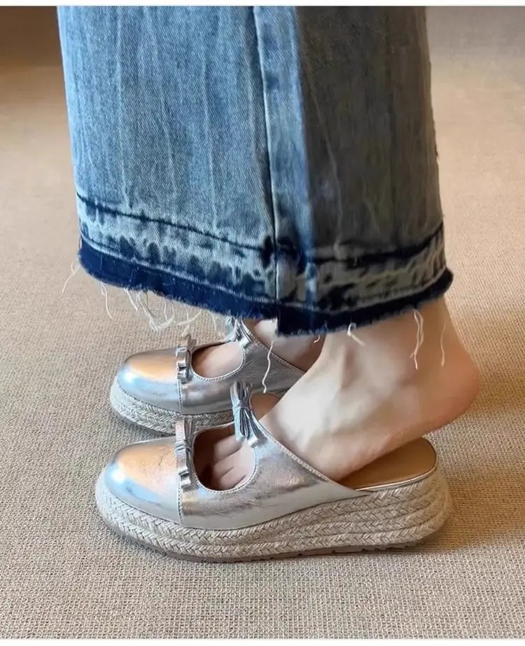Solenne Shoes™ Closed-Toe Platform Bow Shoes