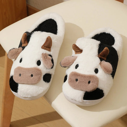 Lunara Winter™ Cow Theme Slippers