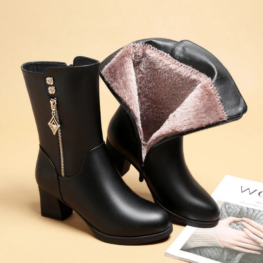 Lunara Winter™ Leather Fleece Long Boots