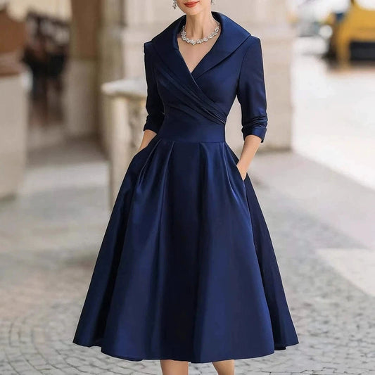 Amoura Dresses™ Elegant Women Lapel Dress