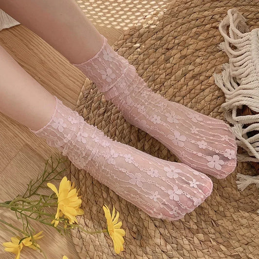 Lunara Winter™ Ladies Floral Lace Socks