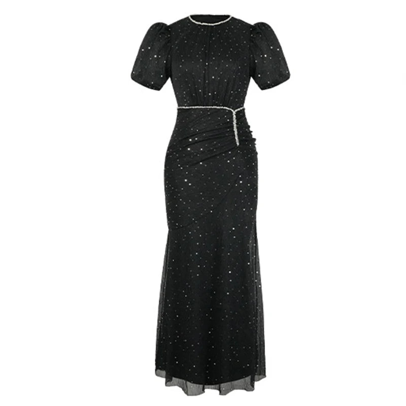 Amoura Dresses™ O-Neck Slim Long Dress