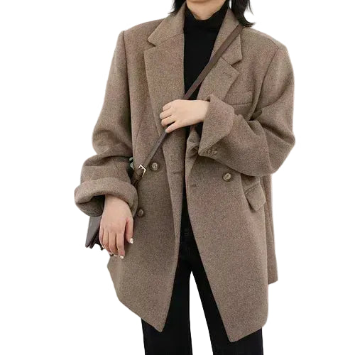 Lunara Winter™ Oversized Double-Breasted Wool Blend Coat