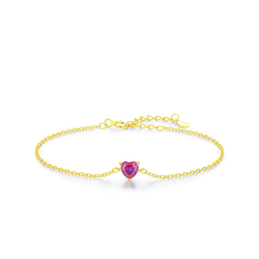 Elara Jewelry™ Rosé Amour Heart Bracelet