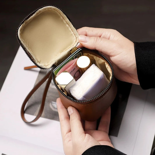 ÉlanBag™ Vintage Leather Cosmetic Bag