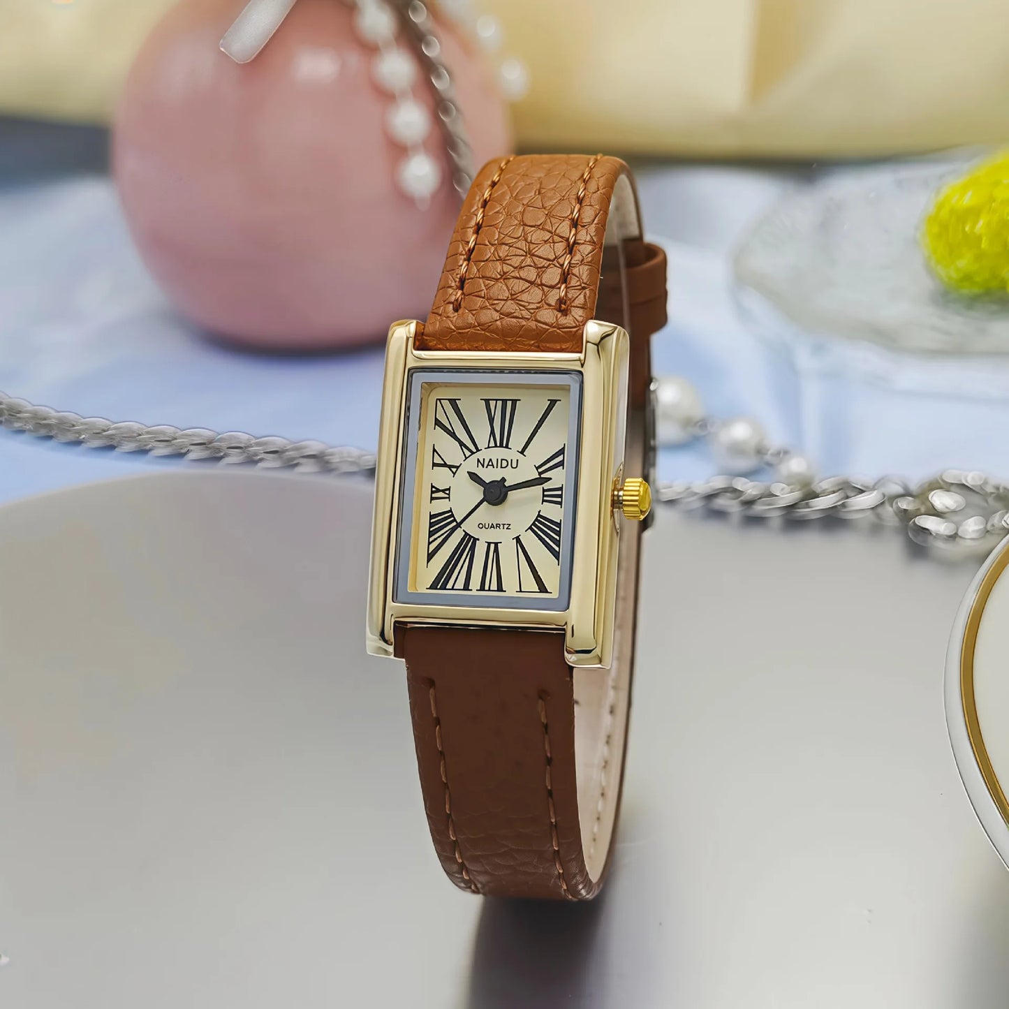 Velya Watches™ Leather Strap Square Watch