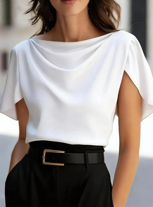 Satin Éclat™ Cowl Neck Draped Blouse