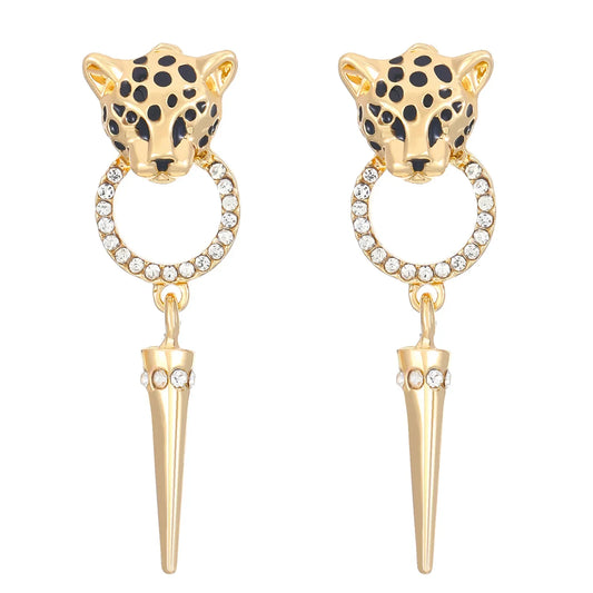 Elara Jewelry™ Leopard Spike Hoop Earrings