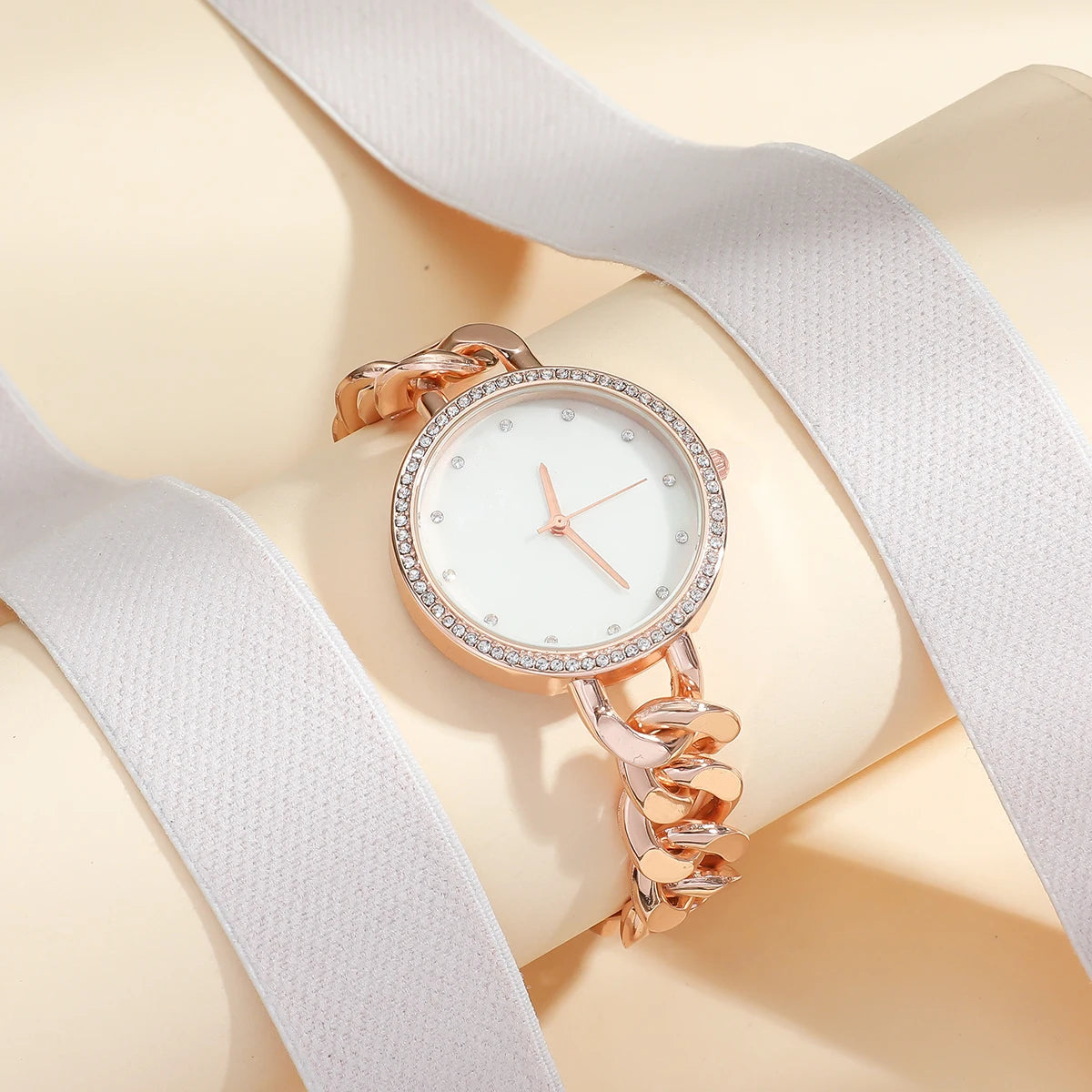 Relógio de aço com corrente e mostrador Velya Watches™