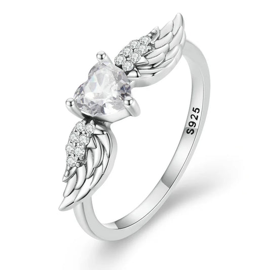 Elara Jewelry™ Celestia Angel Heart Ring