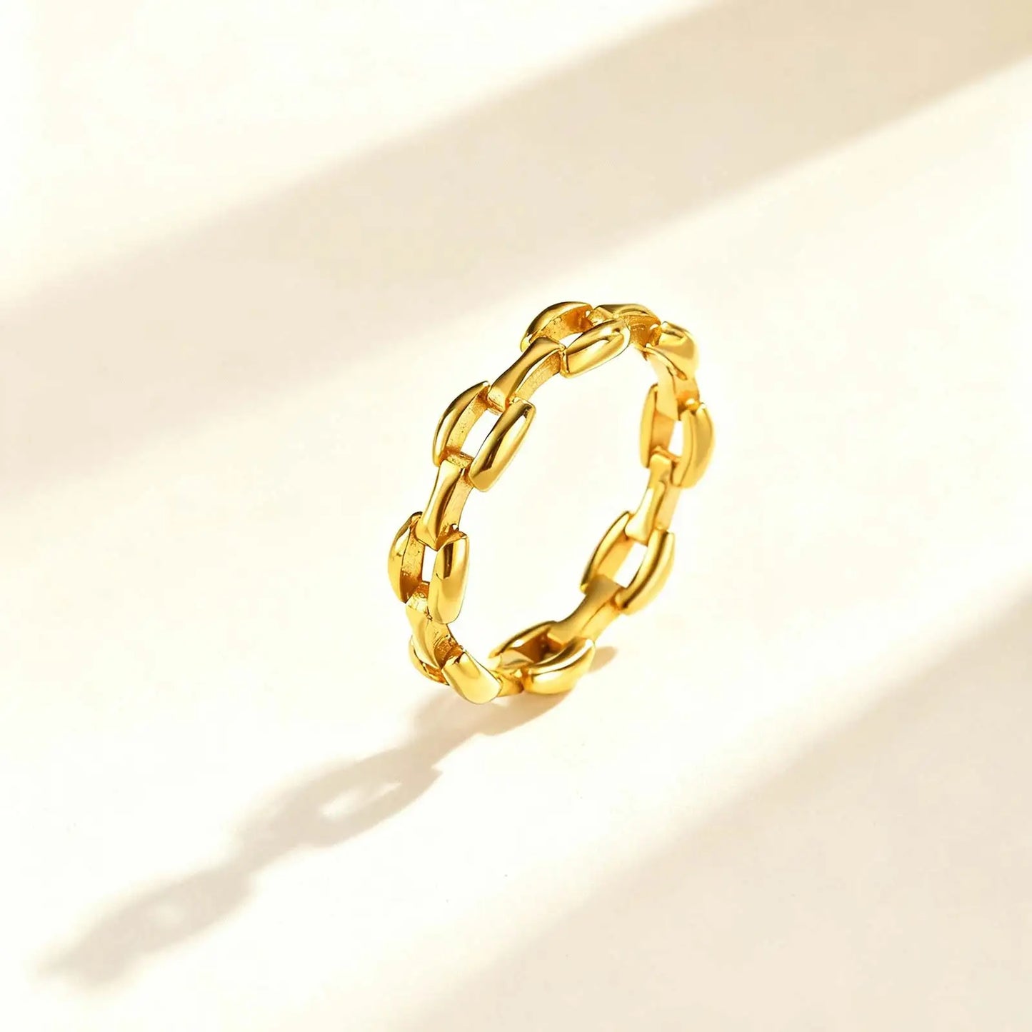 Elara Jewelry™ Gold Chain Link Ring