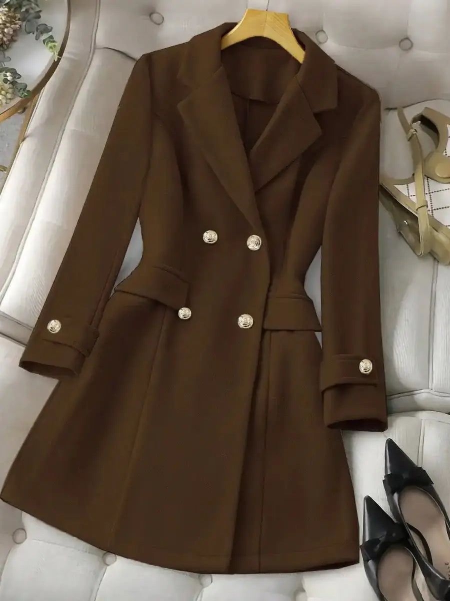 Lunara Winter™ Double-Breasted Peplum Blazer Coat