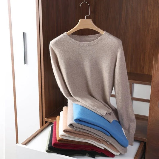 Lunara Winter™ Slim O-Neck Cashmere Pullover
