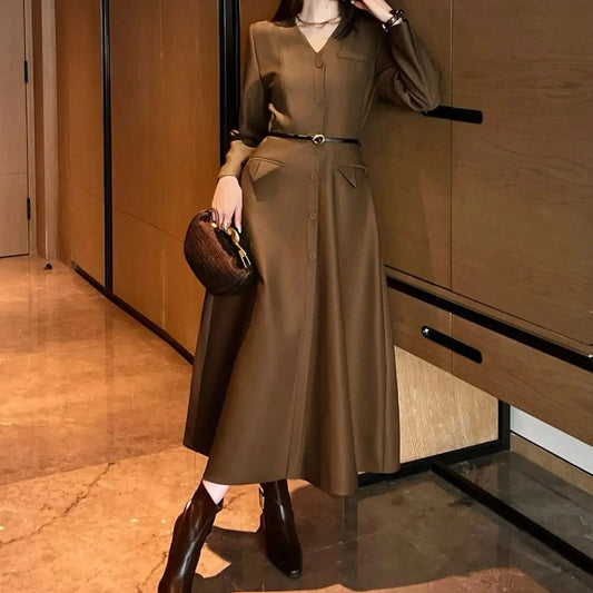 Amoura Dresses™ Elegant Tailored Long Dress
