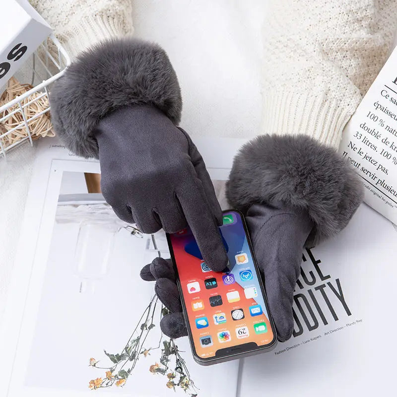 Gants chauds en cuir suédé Lunara Winter™